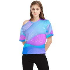 Colorful Blue Purple Wave One Shoulder Cut Out Tee by Semog4