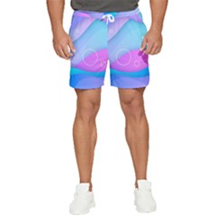 Colorful Blue Purple Wave Men s Runner Shorts by Semog4