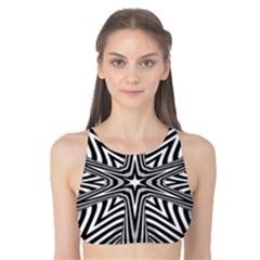 Fractal Star Mandala Black And White Tank Bikini Top by Semog4