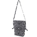 Fractal Star Mandala Black And White Folding Shoulder Bag View1