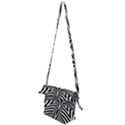 Fractal Star Mandala Black And White Folding Shoulder Bag View2