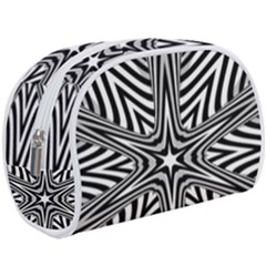 Fractal Star Mandala Black And White Make Up Case (large) by Semog4