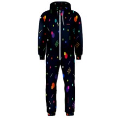 Abstract Minimalism Digital Art Abstract Hooded Jumpsuit (men)