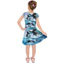 Orca Wave Water Underwater Sky Kids  Short Sleeve Dress View2