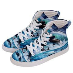 Orca Wave Water Underwater Sky Men s Hi-top Skate Sneakers by Semog4