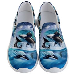 Orca Wave Water Underwater Sky Men s Lightweight Slip Ons by Semog4