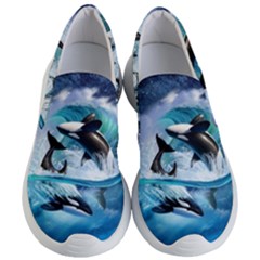 Orca Wave Water Underwater Sky Women s Lightweight Slip Ons