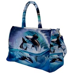 Orca Wave Water Underwater Sky Duffel Travel Bag by Semog4