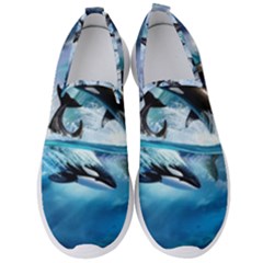 Orca Wave Water Underwater Sky Men s Slip On Sneakers by Semog4