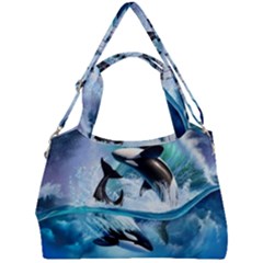 Orca Wave Water Underwater Sky Double Compartment Shoulder Bag by Semog4