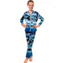 Orca Wave Water Underwater Sky Kid s Satin Long Sleeve Pajamas Set View1