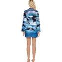 Orca Wave Water Underwater Sky Long Sleeve Satin Robe View2