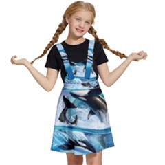 Orca Wave Water Underwater Sky Kids  Apron Dress by Semog4