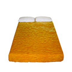 Texture Pattern Macro Glass Of Beer Foam White Yellow Fitted Sheet (full/ Double Size) by Semog4