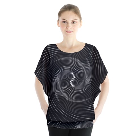 Abstract Mandala Twirl Batwing Chiffon Blouse by Semog4