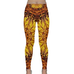 Abstract Gold Mandala Yellow Classic Yoga Leggings by Semog4