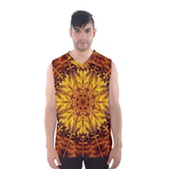 Abstract Gold Mandala Yellow Men s Basketball Tank Top by Semog4