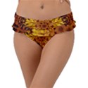 Abstract Gold Mandala Yellow Frill Bikini Bottoms View1