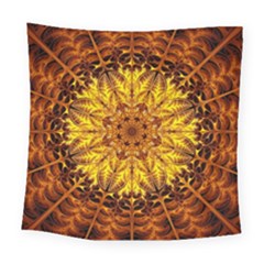 Abstract Gold Mandala Yellow Square Tapestry (large) by Semog4