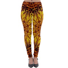 Abstract Gold Mandala Yellow Lightweight Velour Leggings by Semog4