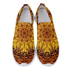 Abstract Gold Mandala Yellow Women s Slip On Sneakers by Semog4