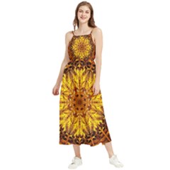 Abstract Gold Mandala Yellow Boho Sleeveless Summer Dress by Semog4