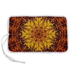 Abstract Gold Mandala Yellow Pen Storage Case (l) by Semog4