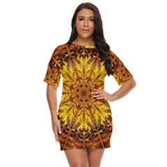 Abstract Gold Mandala Yellow Just Threw It On Dress by Semog4