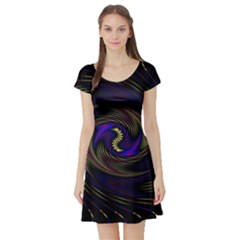 Manadala Twirl Abstract Short Sleeve Skater Dress by Semog4