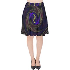 Manadala Twirl Abstract Velvet High Waist Skirt