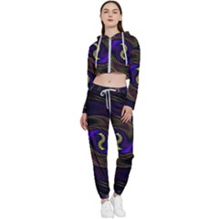 Manadala Twirl Abstract Cropped Zip Up Lounge Set by Semog4