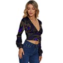 Manadala Twirl Abstract Long Sleeve Deep-V Velour Top View3