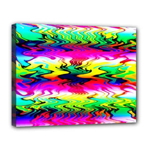 Waves Of Color Canvas 14  X 11  (stretched) by Semog4