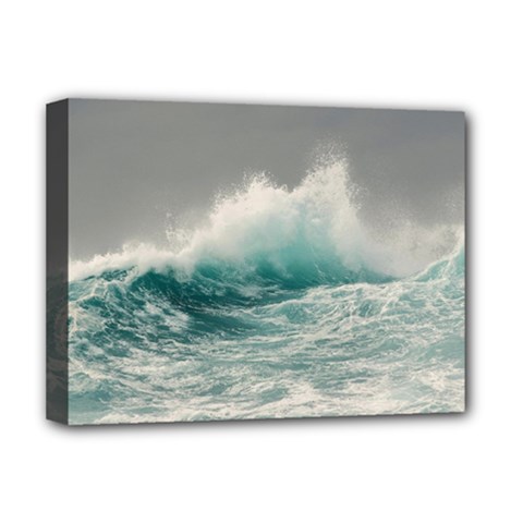 Big Storm Wave Deluxe Canvas 16  X 12  (stretched)  by Semog4