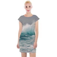 Big Storm Wave Cap Sleeve Bodycon Dress by Semog4