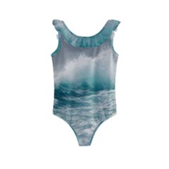 Big Storm Wave Kids  Frill Swimsuit by Semog4