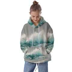 Big Storm Wave Kids  Oversized Hoodie by Semog4