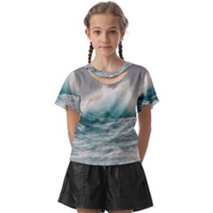 Big Storm Wave Kids  Front Cut Tee by Semog4