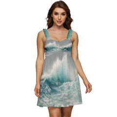 Big Storm Wave Ruffle Strap Babydoll Chiffon Dress by Semog4