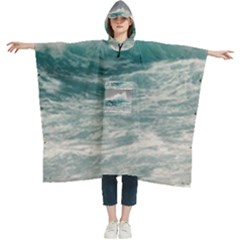 Big Storm Wave Women s Hooded Rain Ponchos