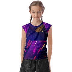 Colorful Abstract Background Creative Digital Art Colorful Geometric Artwork Kids  Raglan Cap Sleeve Tee by Semog4