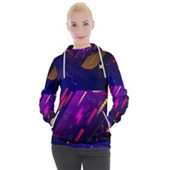 Colorful Abstract Background Creative Digital Art Colorful Geometric Artwork Women s Hooded Pullover by Semog4