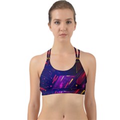 Colorful Abstract Background Creative Digital Art Colorful Geometric Artwork Back Web Sports Bra by Semog4