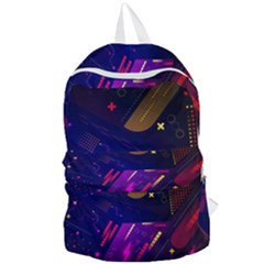 Colorful Abstract Background Creative Digital Art Colorful Geometric Artwork Foldable Lightweight Backpack by Semog4