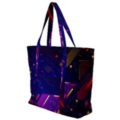 Colorful Abstract Background Creative Digital Art Colorful Geometric Artwork Zip Up Canvas Bag by Semog4