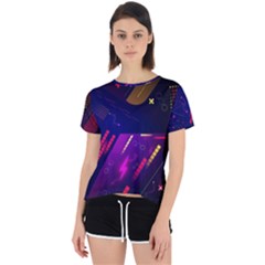 Colorful Abstract Background Creative Digital Art Colorful Geometric Artwork Open Back Sport Tee by Semog4