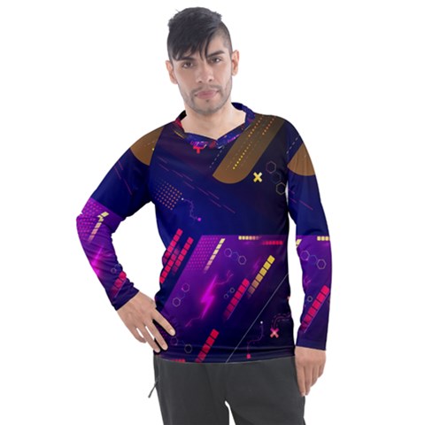 Colorful Abstract Background Creative Digital Art Colorful Geometric Artwork Men s Pique Long Sleeve Tee by Semog4