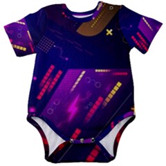 Colorful Abstract Background Creative Digital Art Colorful Geometric Artwork Baby Short Sleeve Bodysuit by Semog4