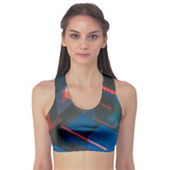 Minimalist Abstract Shaping Abstract Digital Art Minimalism Sports Bra by Semog4