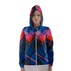 Minimalist Abstract Shaping Abstract Digital Art Minimalism Women s Hooded Windbreaker by Semog4